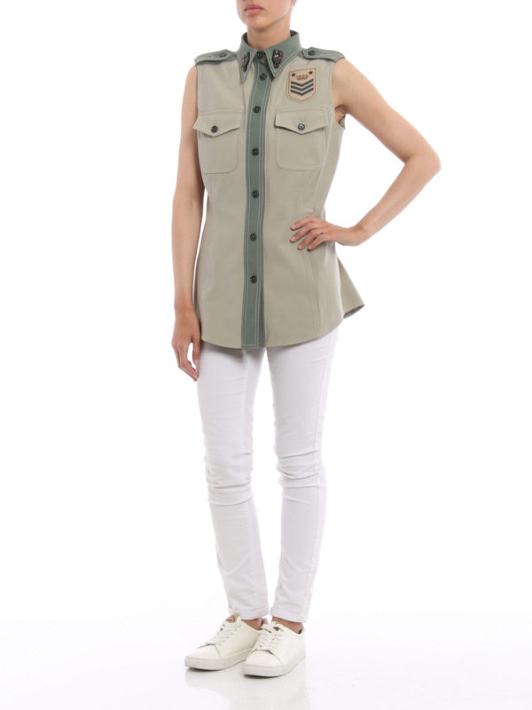 Army style sleeveless shirt 