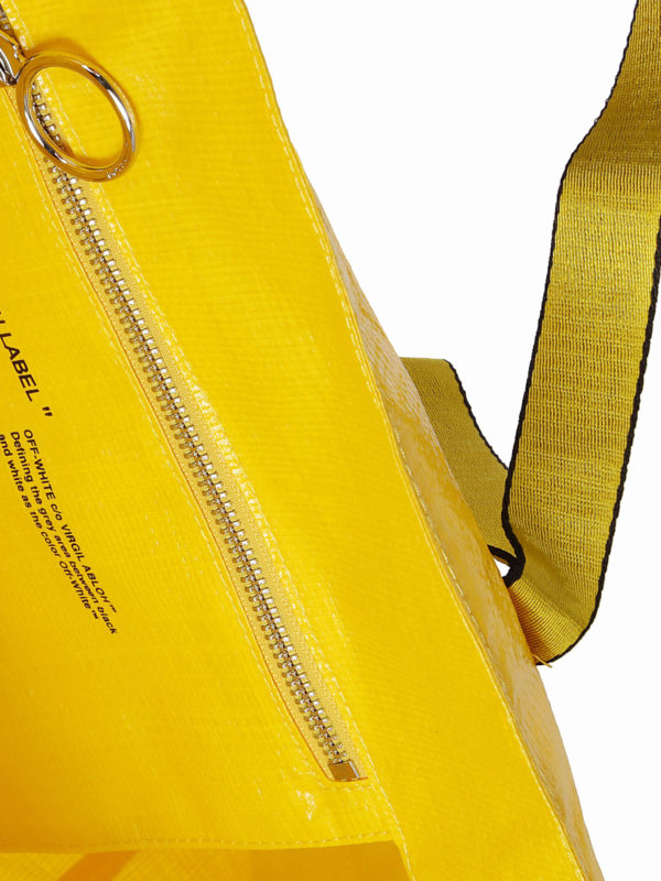 off white yellow tote bag