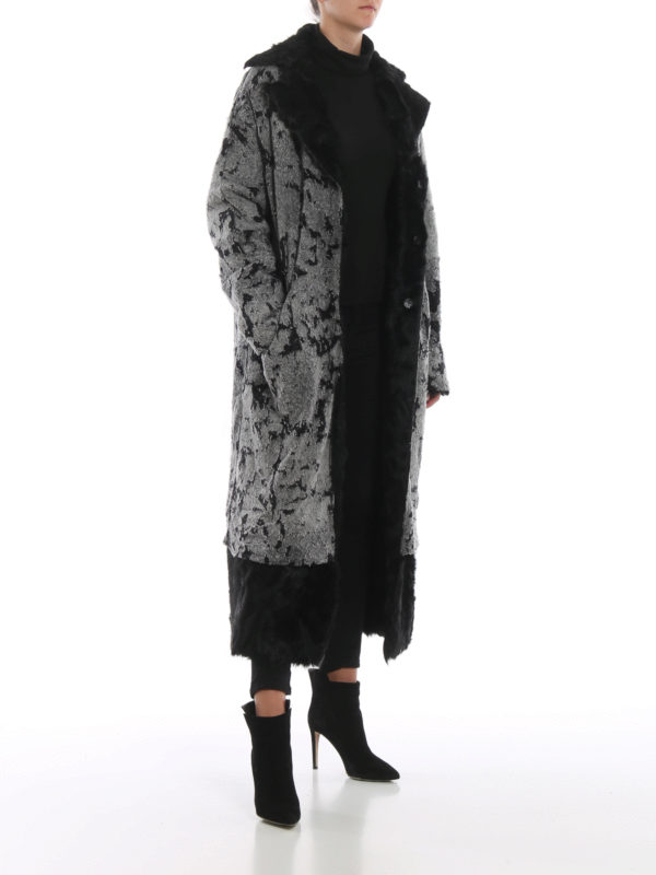 Merino wool and fur reversible coat 
