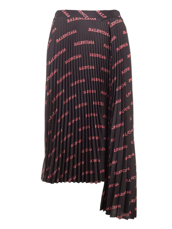 Falde tilbage vindue Dekan Knee length skirts & Midi Balenciaga - Allover Sporty Logo skirt in black  and red - 625492TILR91076