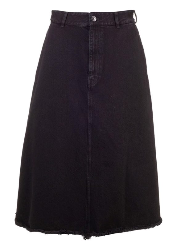 Midi Balenciaga - Denim A-line skirt 