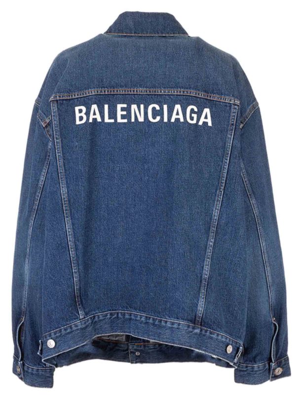 balenciaga denim jacket with logo