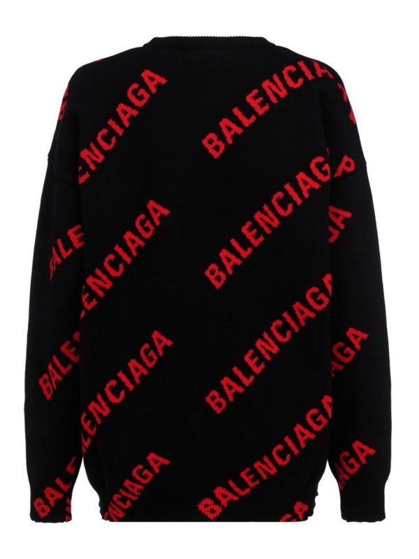 Balenciaga - Inlayed wool blend crewneck jumper - crew necks ...