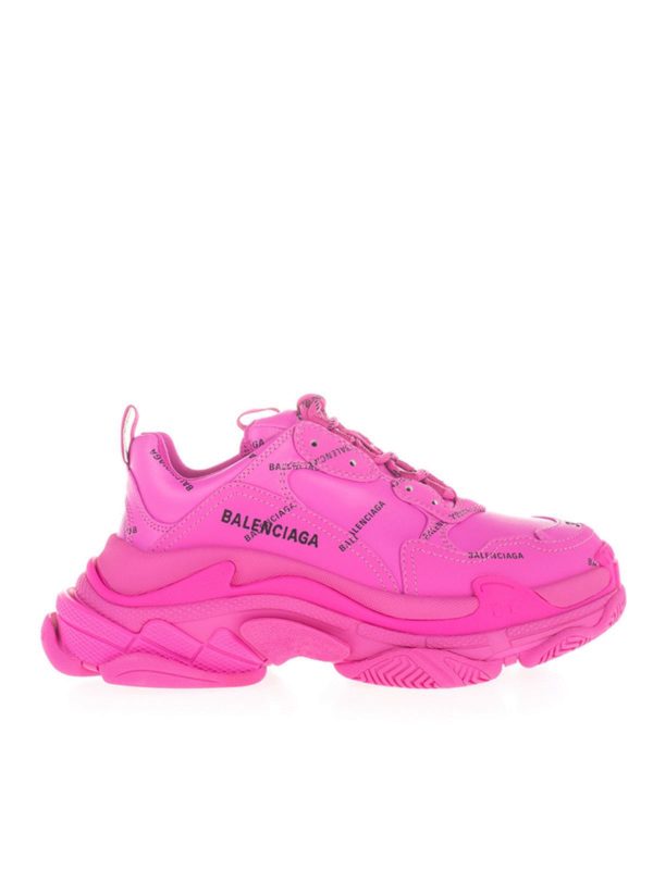 balenciaga allover logo triple s sneakers