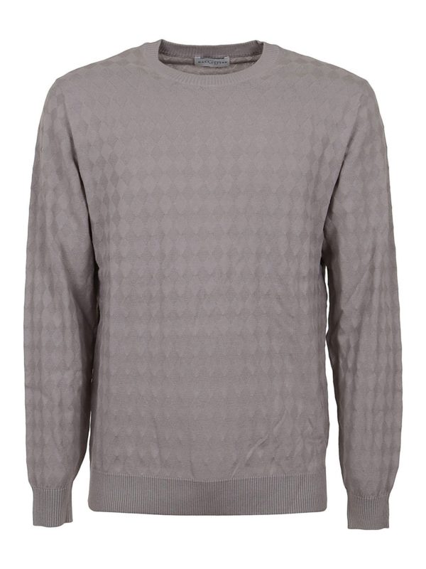 Lozenge pattern crewneck sweater 