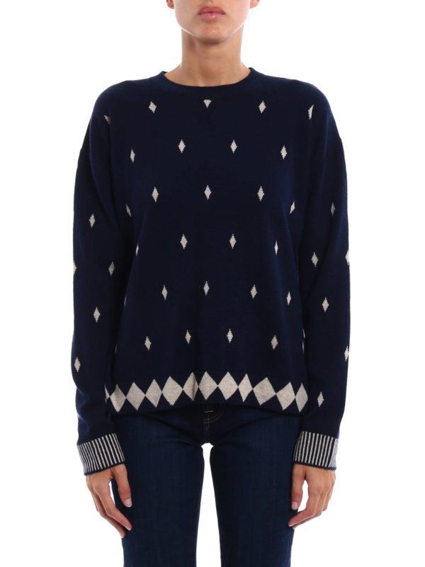 Diamond intarsia cashmere sweater 