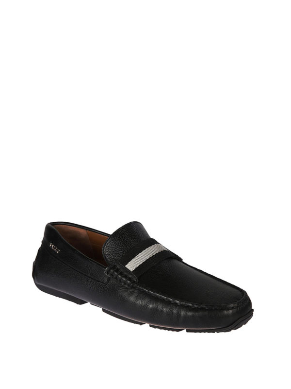 Pearce black leather driver loafers 