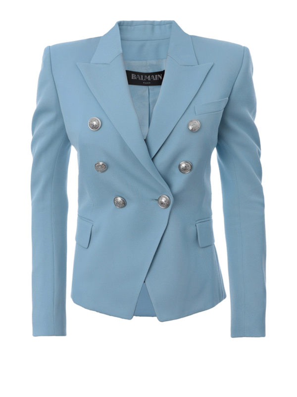 balmain light blue blazer