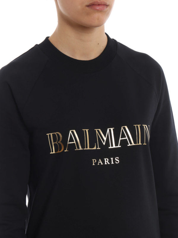 balmain black and gold sweatshirt