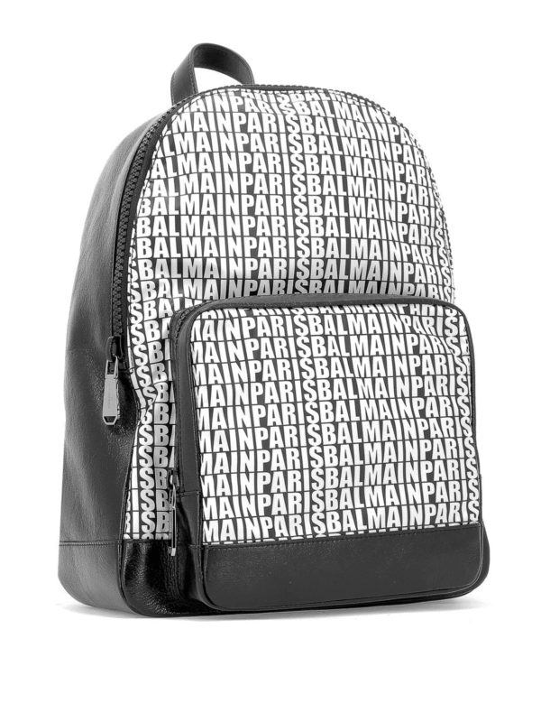 balmain backpack leather