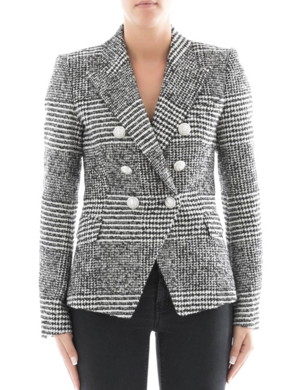 balmain houndstooth blazer