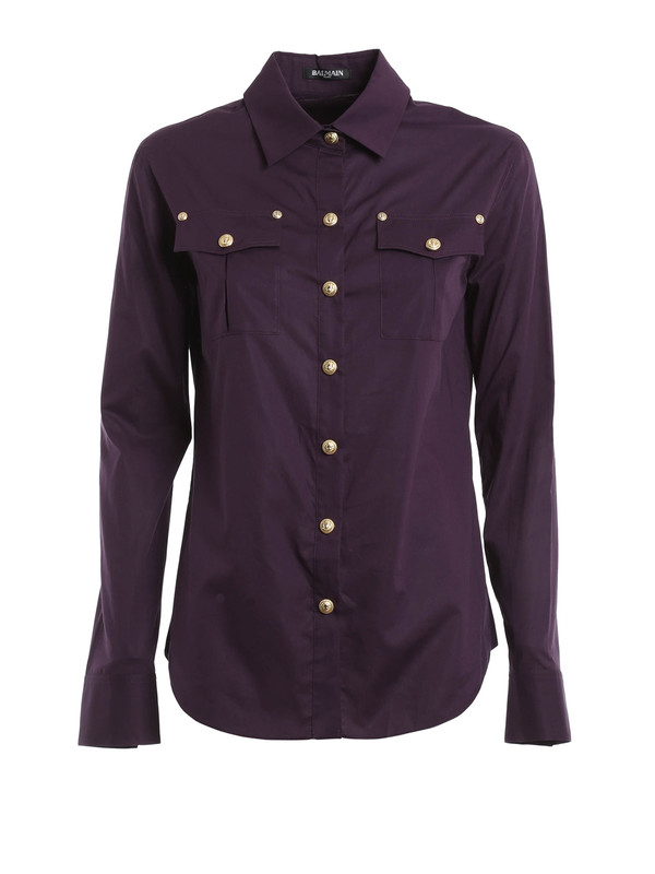 シャツ Balmain シャツ レディース 紫 c