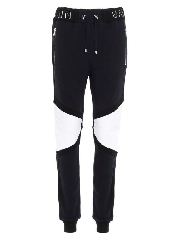Balmain - Black tracksuit trousers with inserts - tracksuit bottoms ...
