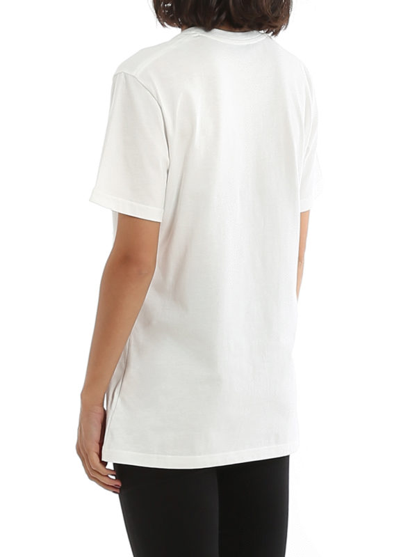 Beaded logo cotton T-shirt shop online: MONCLER