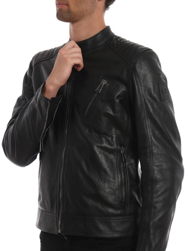 belstaff leather biker jacket mens