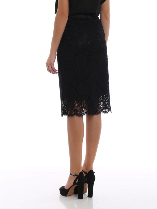 dolce and gabbana black lace skirt