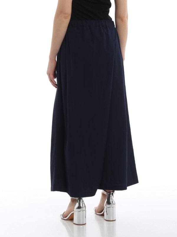 cotton poplin asymmetric crop trousers 