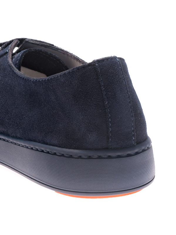 santoni blue suede sneakers