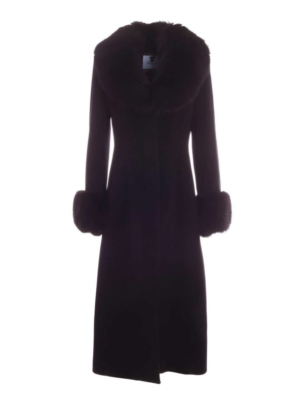 Blumarine - Fur detail coat in black - long coats - 23304140 | iKRIX.com