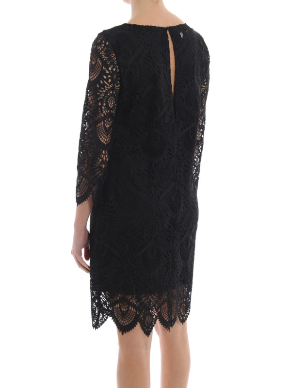 میدی Dondup - Boat neck black lace 