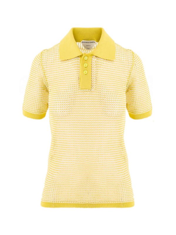 Bottega Veneta - Knitted polo shirt in Seagrass String color - polo ...
