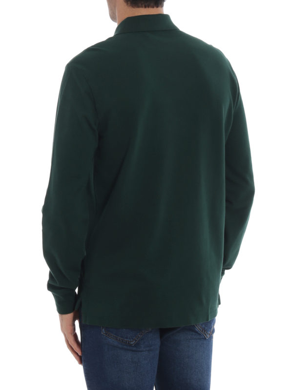 Download Polo Ralph Lauren - Bottle green cotton long sleeve polo ...