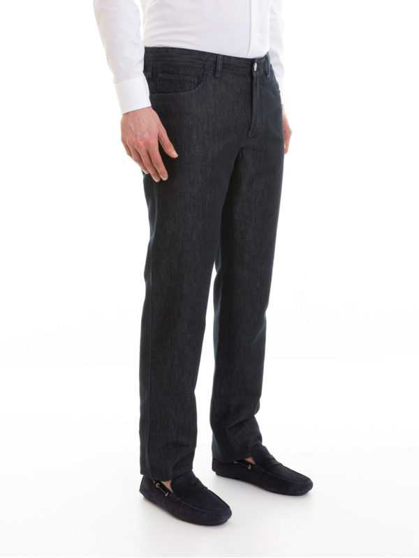 Cotton and silk blend jeans 