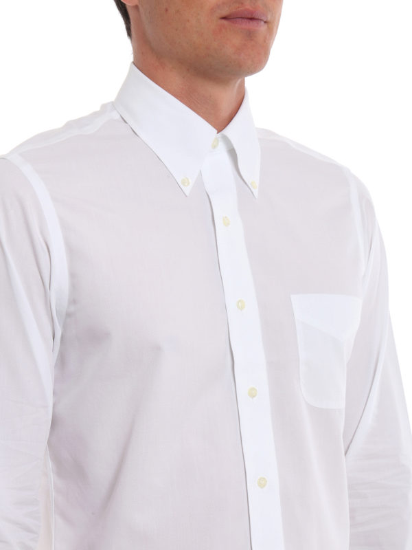 Button down collar poplin cotton shirt 