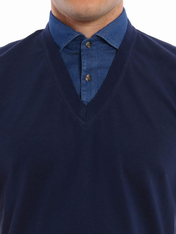 پولو Brunello Cucinelli - Denim collar 
