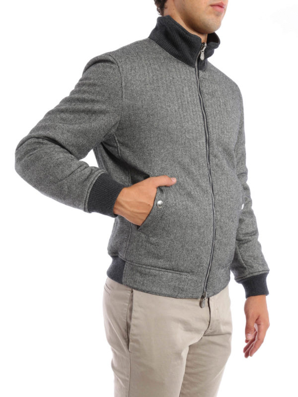 Reversible leather and wool jacket 
