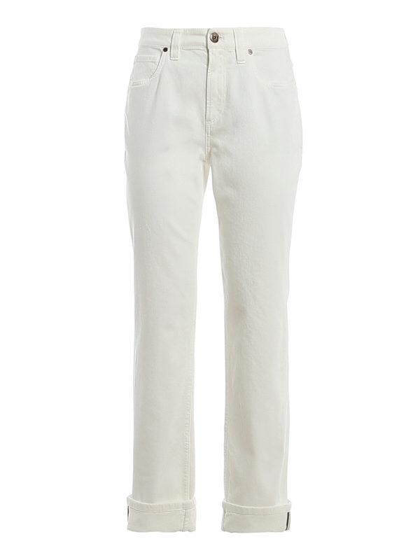 BRUNELLO CUCINELLI: flared jeans - Denim faded jeans