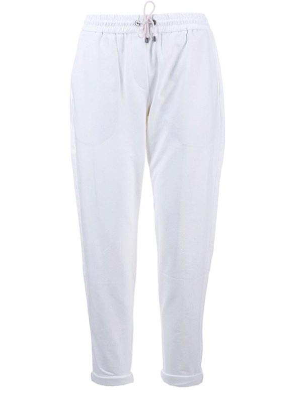 Tracksuit bottoms Brunello Cucinelli - Jogger Shiny Tab in white ...