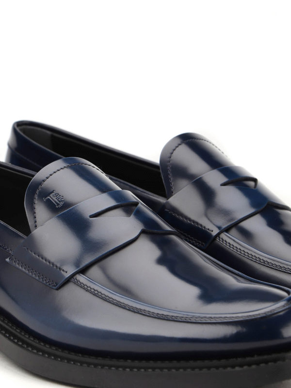 brushed leather loafers