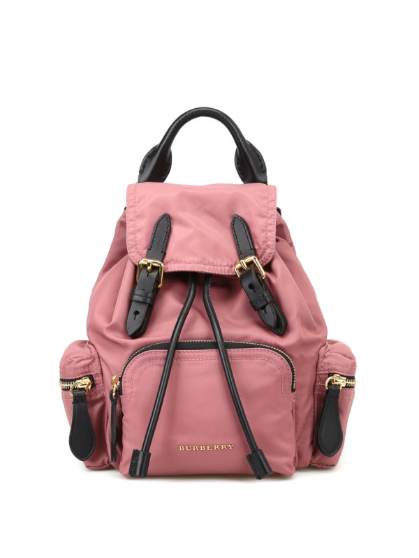 pink nylon backpack