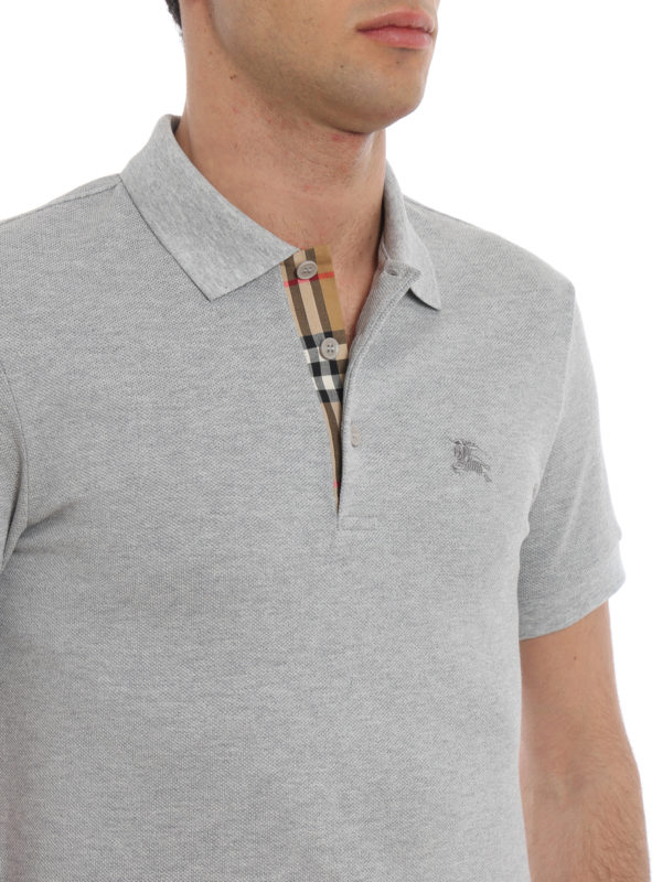 grey burberry polo