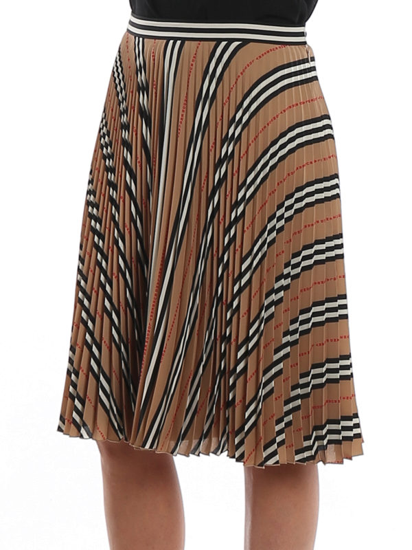 Knee length skirts & Midi Burberry - Rersby pleated skirt - 8025671
