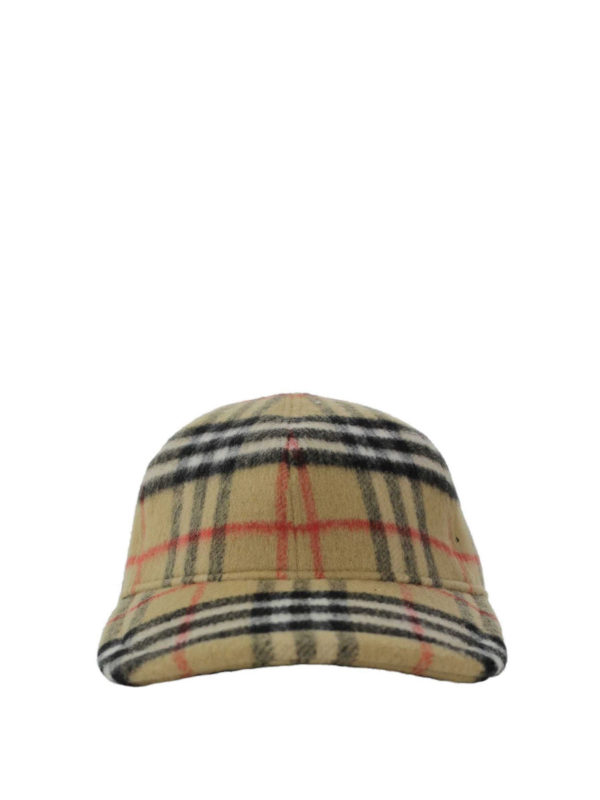 burberry check wool cap