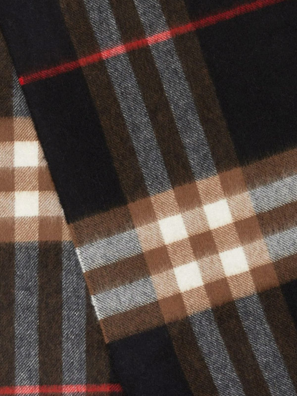Scarves Burberry - Black tartan motif cashmere scarf - 8022346 