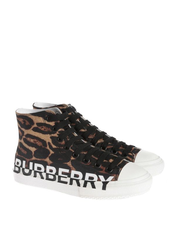 Trainers Burberry - Logo Detail Leopard Print High-top Sneakers - 8025761