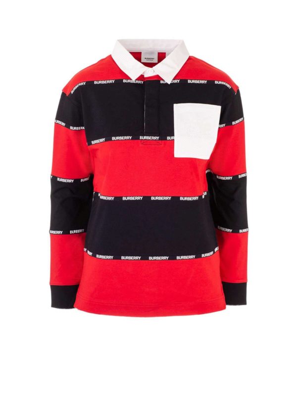 burberry logo tape polo t shirt