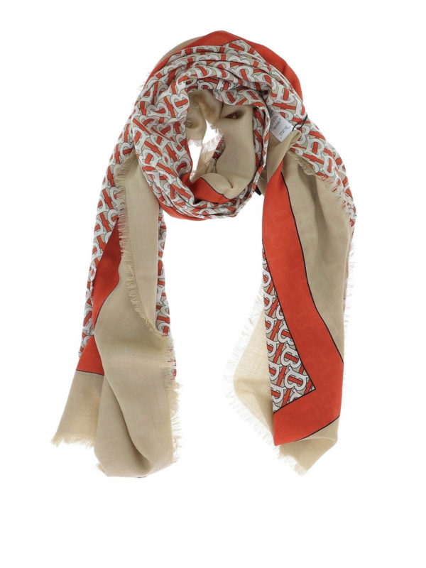 Scarves Burberry - Monogram print cashmere scarf - 8011867 | iKRIX.com