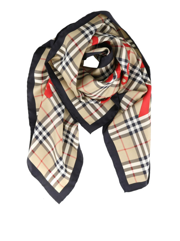 burberry plaid silk scarf