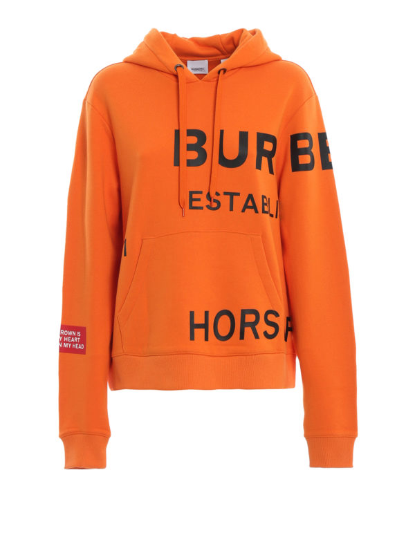 Sweatshirts & Sweaters Burberry - Poulter bright orange fleece cotton ...