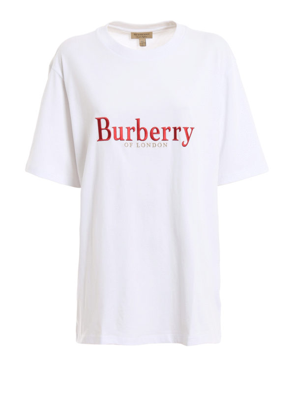 T-shirts Burberry - Red archive logo embroidery T-shirt - 8006788