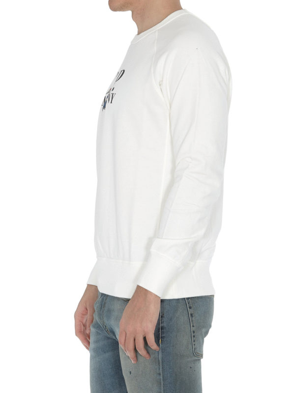 Embroidered white cotton sweatshirt 
