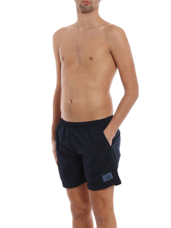 Dark blue nylon swim shorts 