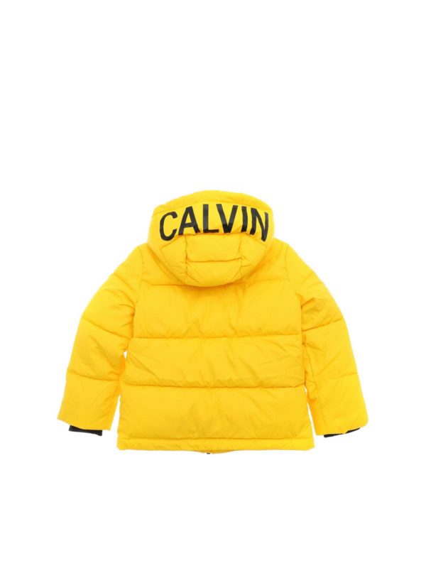 Padded coats Calvin Klein Jeans - Yellow down jacket with logo -  1B01B00249704