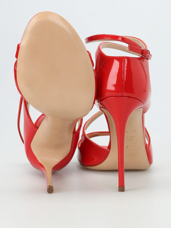 Sandals Casadei - Patent leather criss cross sandals - 1LE10D100TIFF736