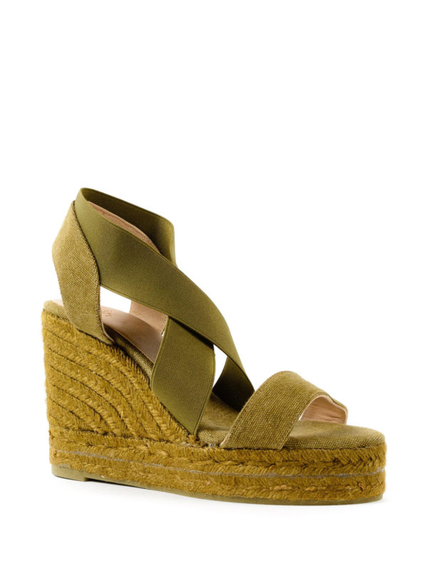 elastic wedge espadrilles
