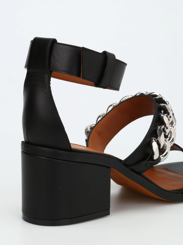 givenchy black chain sandals